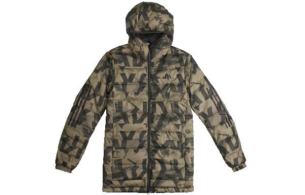 adidas Reversible Down Coat Olive Brown