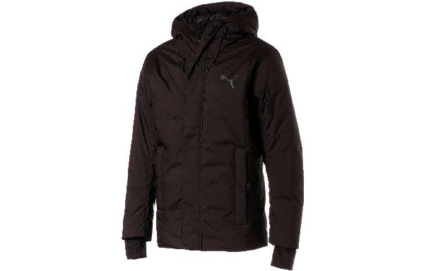 PUMA Logo Zip Hoodie Down Jacket Black