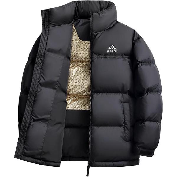 斯巴奴 加厚极寒短款立领拼接面包服时尚百搭保暖通勤羽绒服 男款